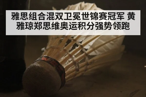 雅思组合混双卫冕世锦赛冠军 黄雅琼郑思维奥运积分强势领跑